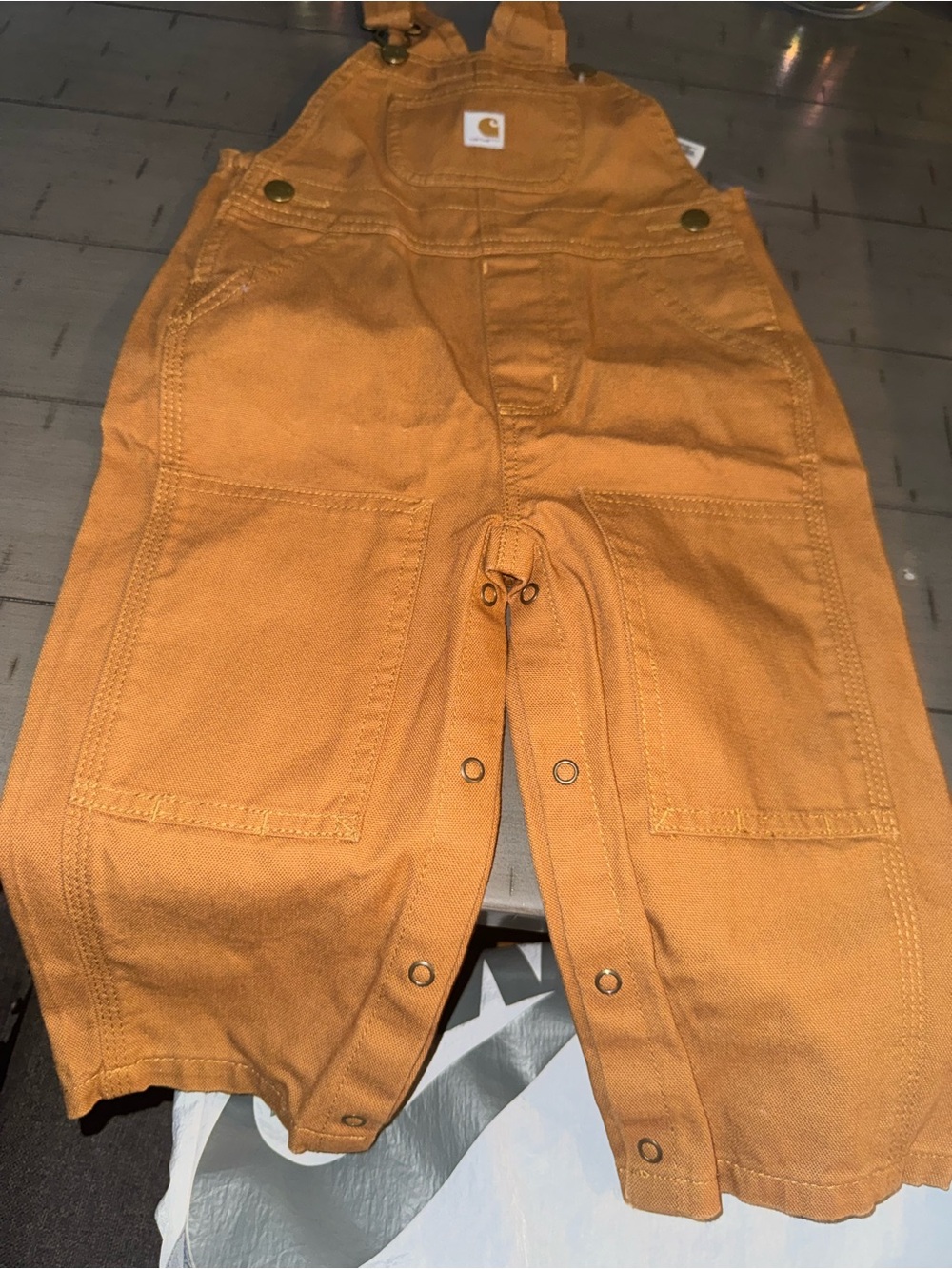 Carhartt Kids Tan/Orange Workwear Overalls